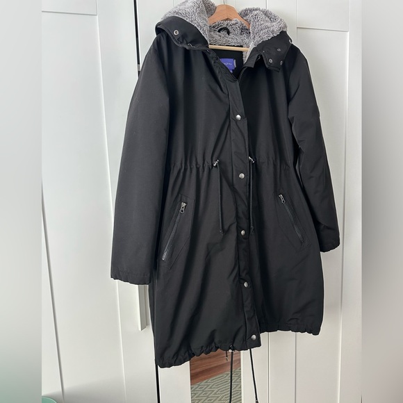 Seraphine Black Hooded Maternity Utility Jacket